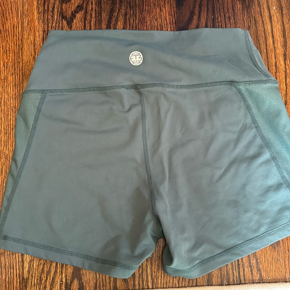 High Waist Green Yoga Shorts